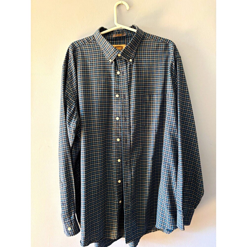 The Foundry Supply Co. Men’s 2XLT Blue Check Long Sleeve Easy Care Button-Down